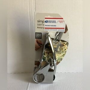 Simply Served Stainless Steel Hand-Cranked Rotary Cheese Grater Ginger Shredder